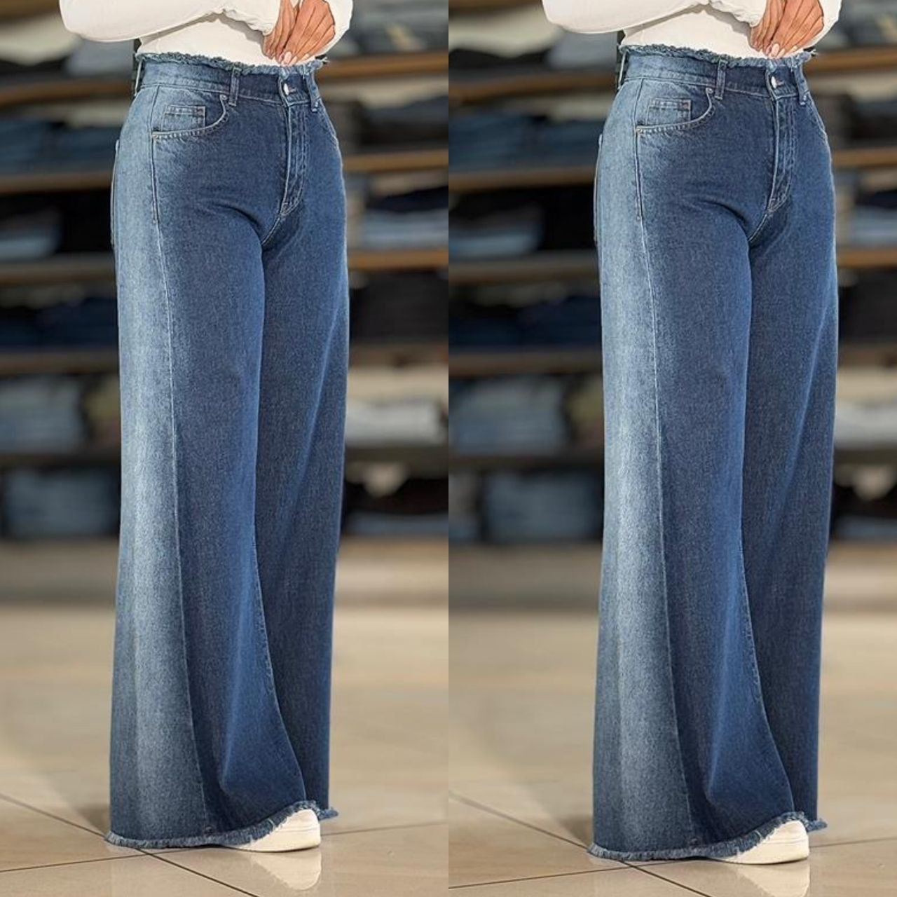 شلوار شافل بگ جین ترک اصل