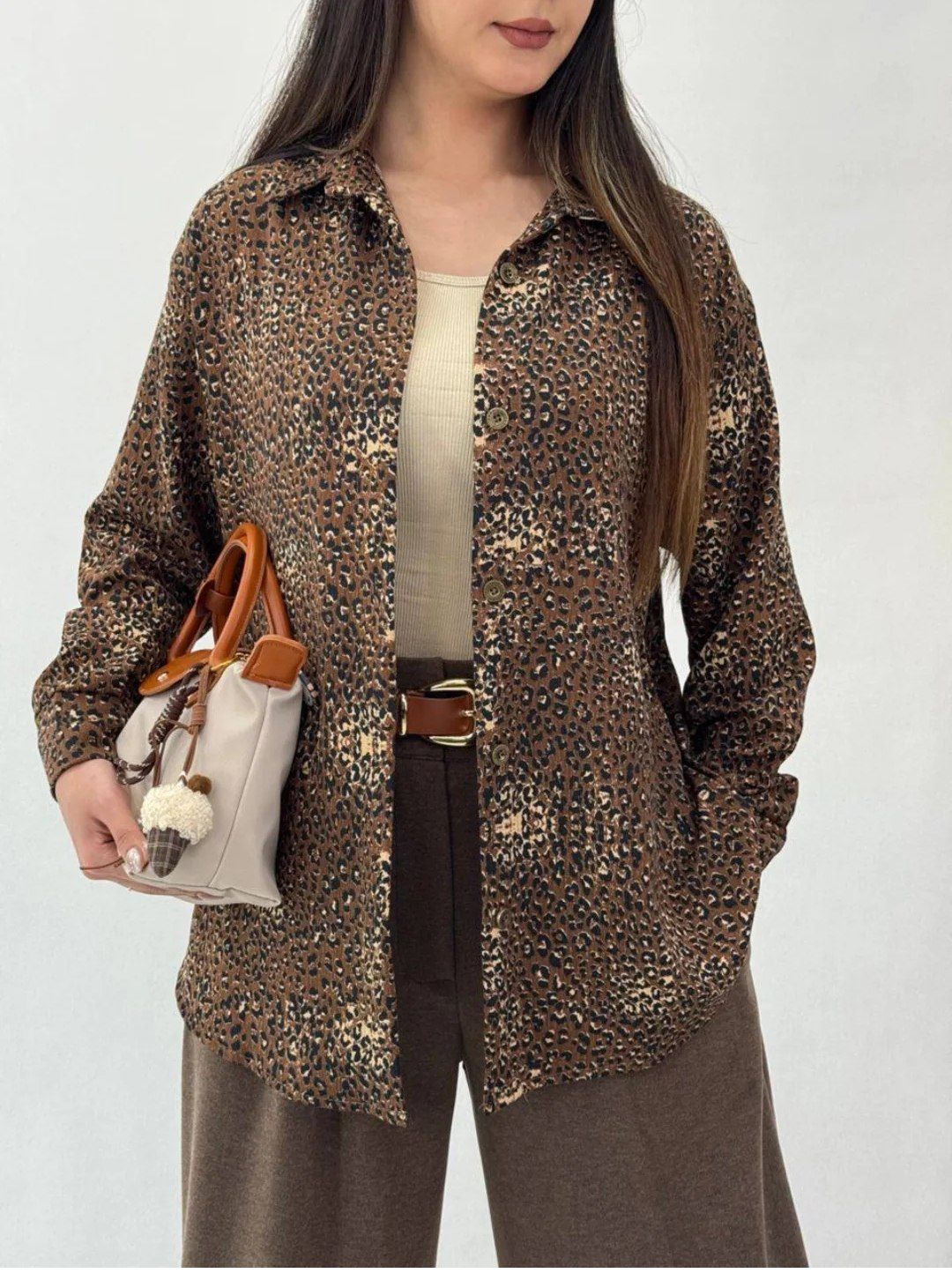 شومیز زنانه پلنگی مخمل