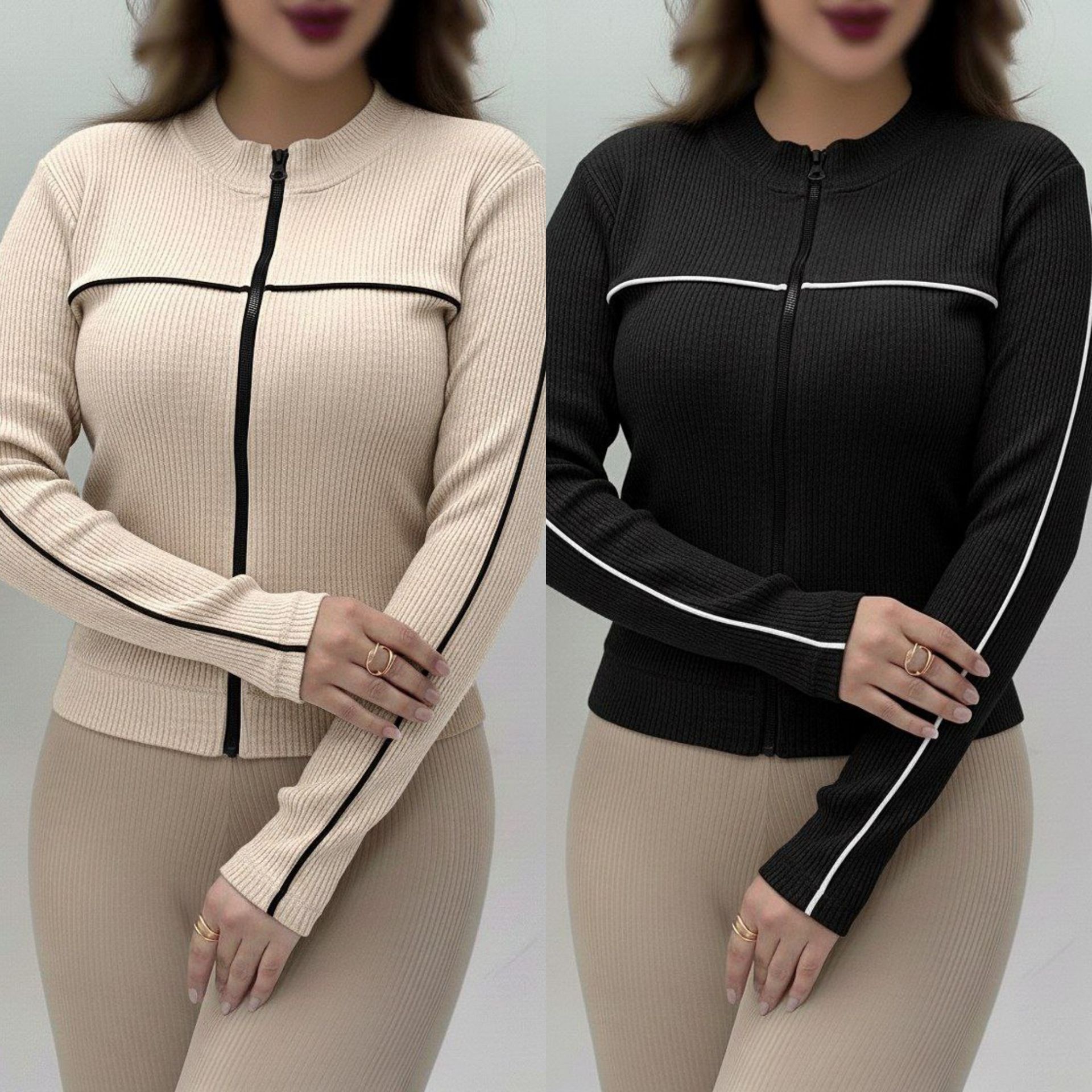 کراپ فانریپ جلو زیپ مدل افرا